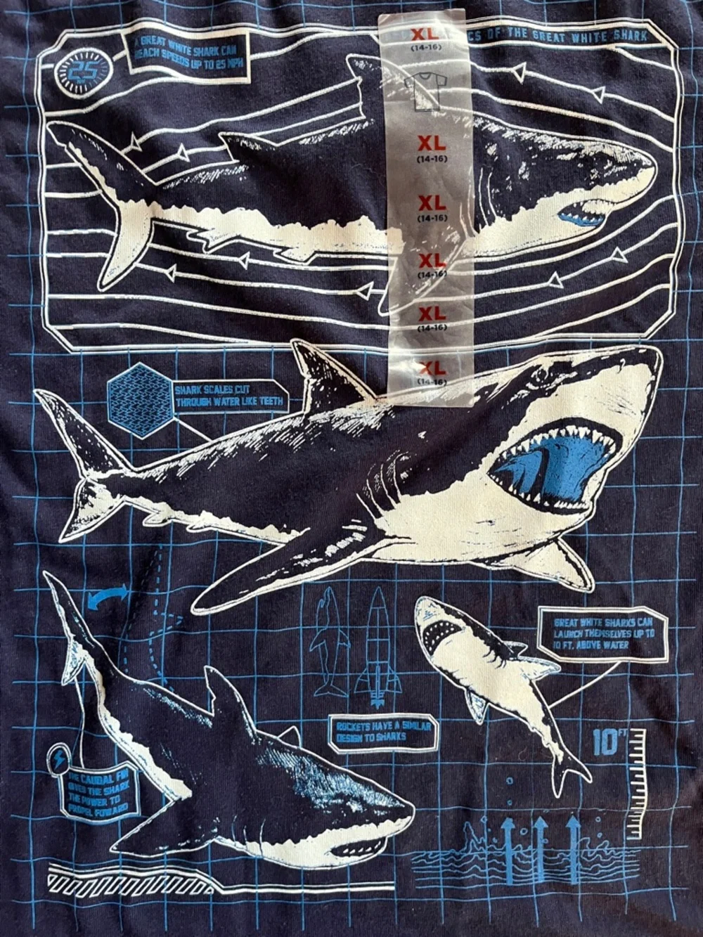 Boys NWT Old Navy blue & maroon t-shirts. Science theme. Size 14/16.